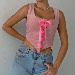 Vanessa Mooney The Cece Corset Top Pink Size M